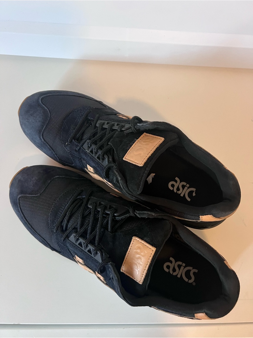 ASICS Gel Respector Veg-Tan Pack Black Tan Sneakers Men’s 9.5 H6T4L - Picture 6 of 11